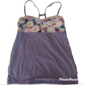 Ivivva lululemon kids workout top lavender daisy print